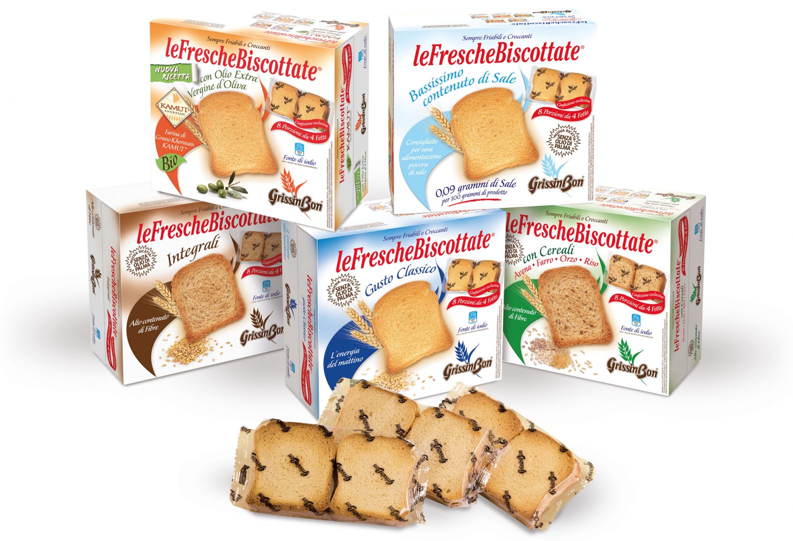 Le Fresche Biscottate - GrissinBon - multipack da 48 monoporzioni